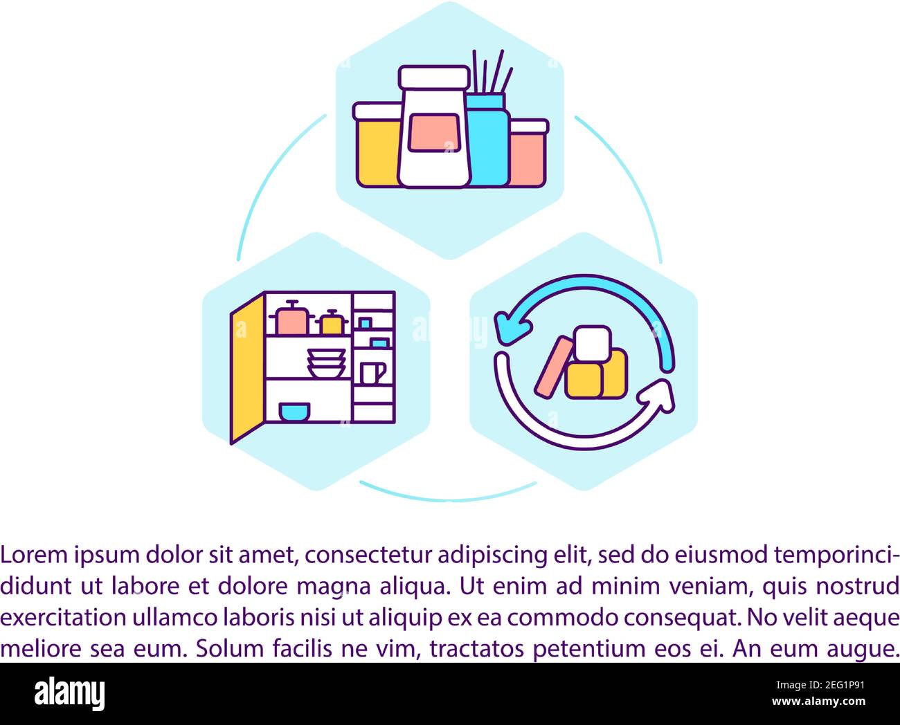 Decluttering tips concept icon with text Stock Vector