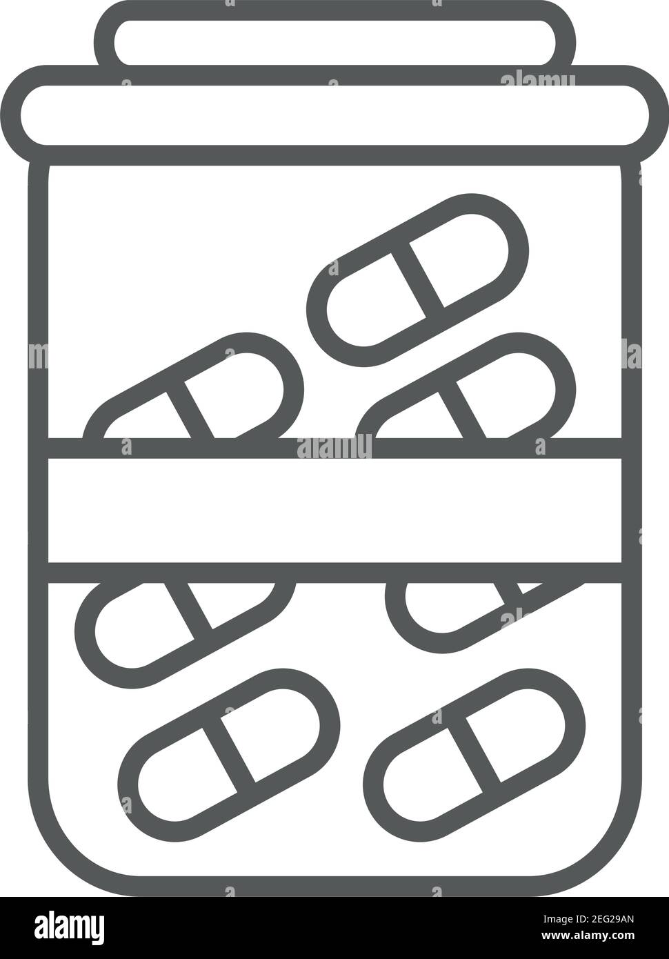 medical plastic container for pills vector illustration line icon white ...