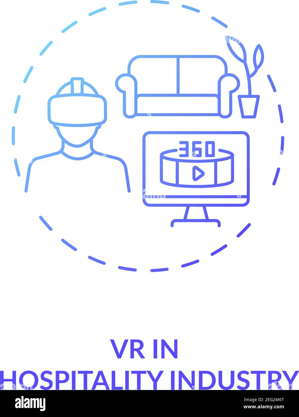 VR in hospitality industry concept icon Stock Vector