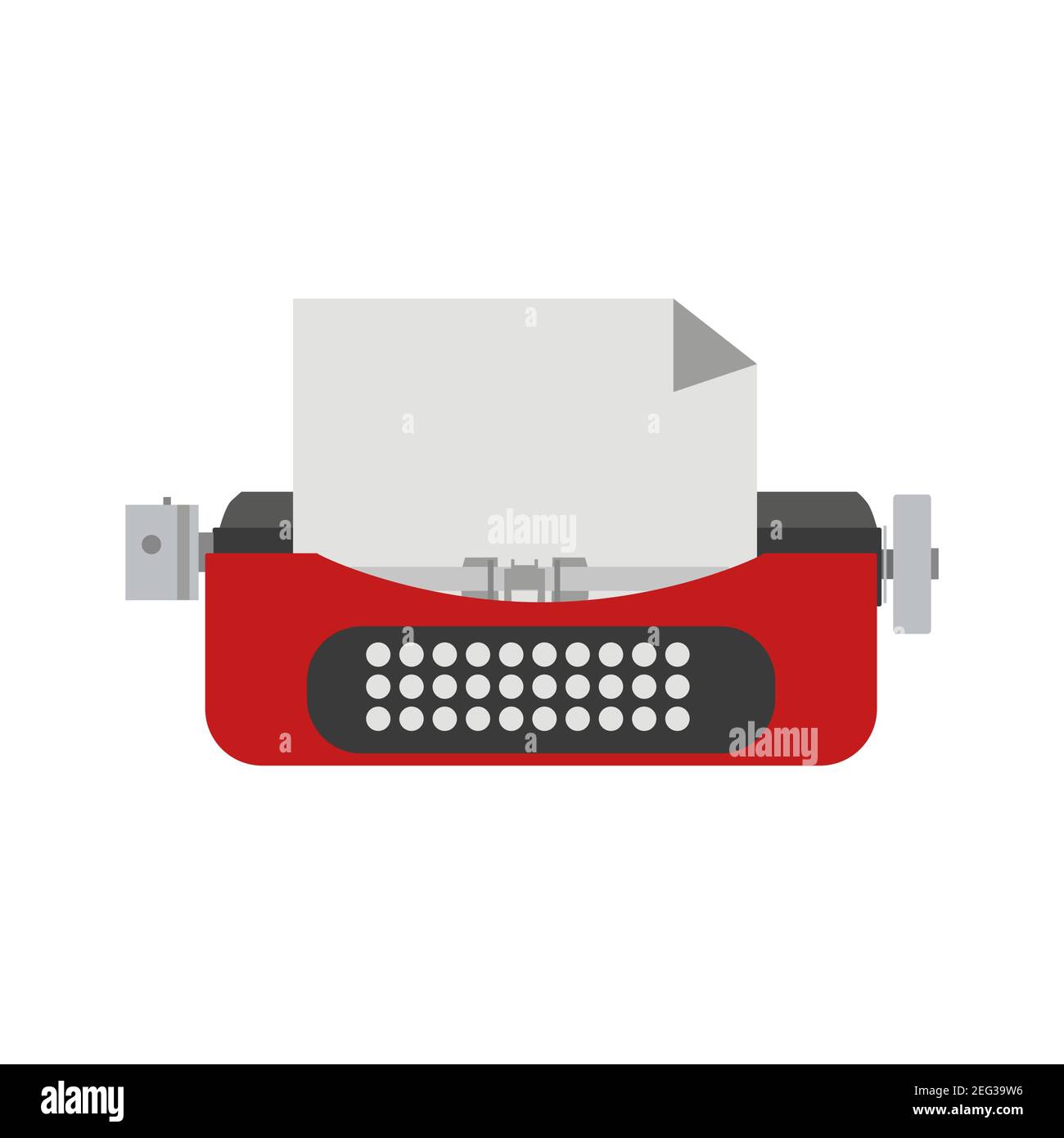 Typewriter paper vector illustration retro keyboard type equipment icon