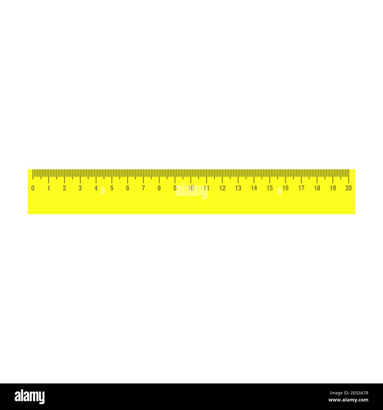 Ruler vector measure education icon isolated white. Horizontal inch ruler tool instrument measure line. Geometry scale equipment long rule sign. Offic Stock Vector