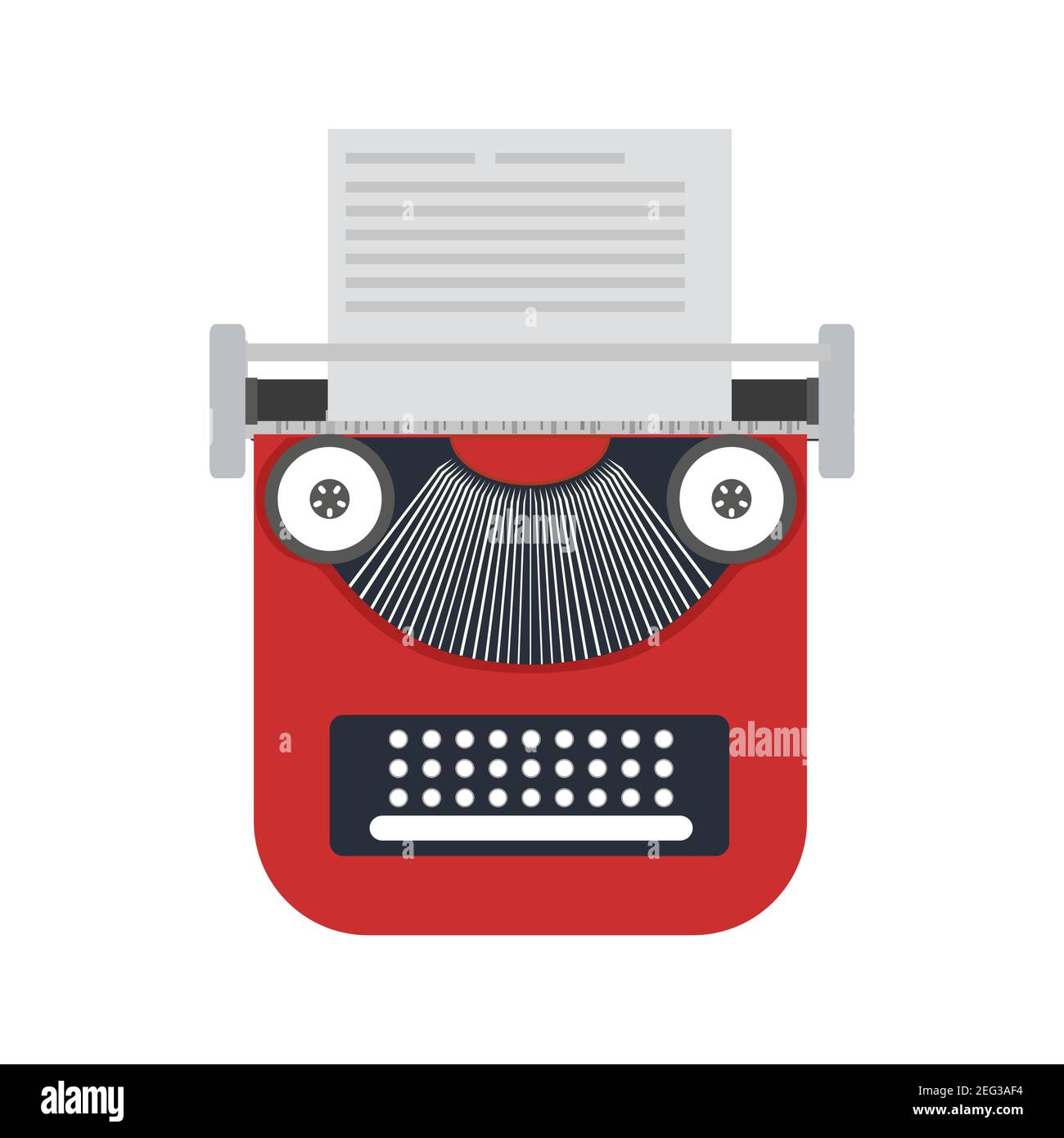 Typewriter paper vector illustration retro keyboard type equipment icon