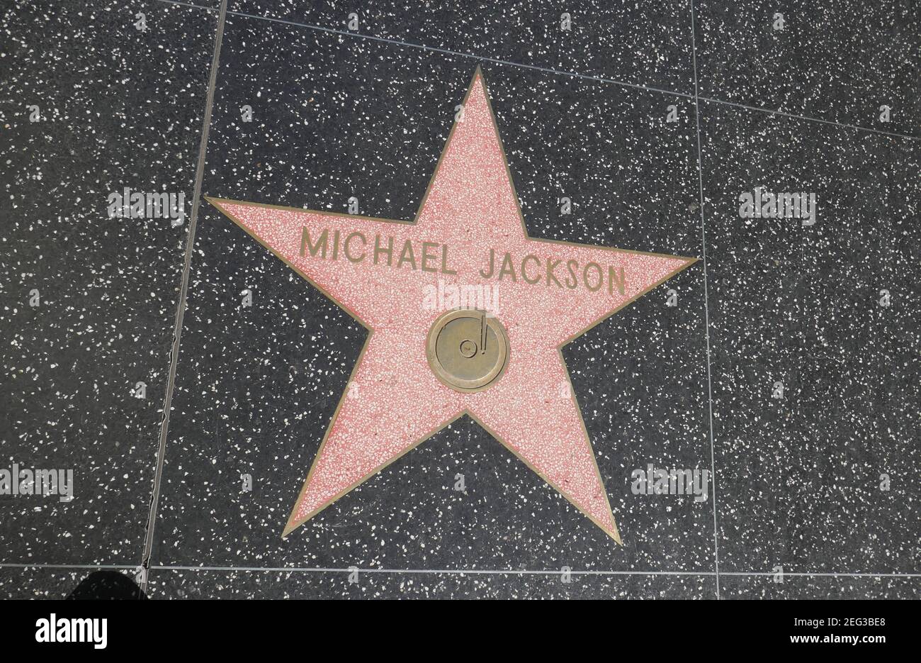 Michael jackson star on the hollywood walk of fame hi-res stock