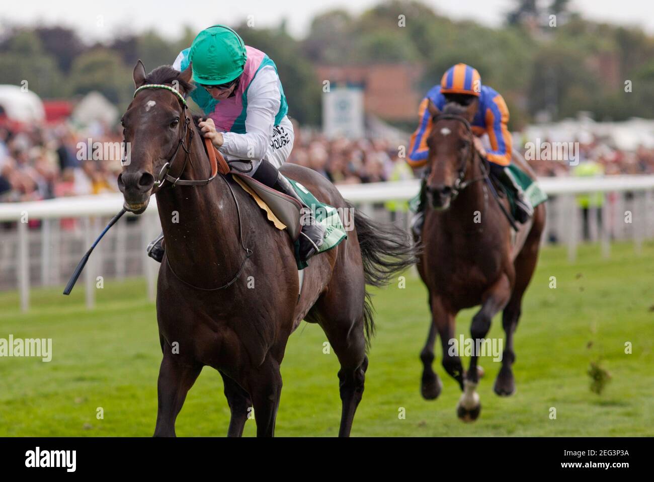 Horse Racing - York Ebor Meeting  - York Racecourse - 17/8/11  Twice Over ridden by Ian Mongan (L) wins the 15.40, The Juddmonte International Stakes  Mandatory Credit: Action Images / Julian Herbert  Livepic Stock Photo