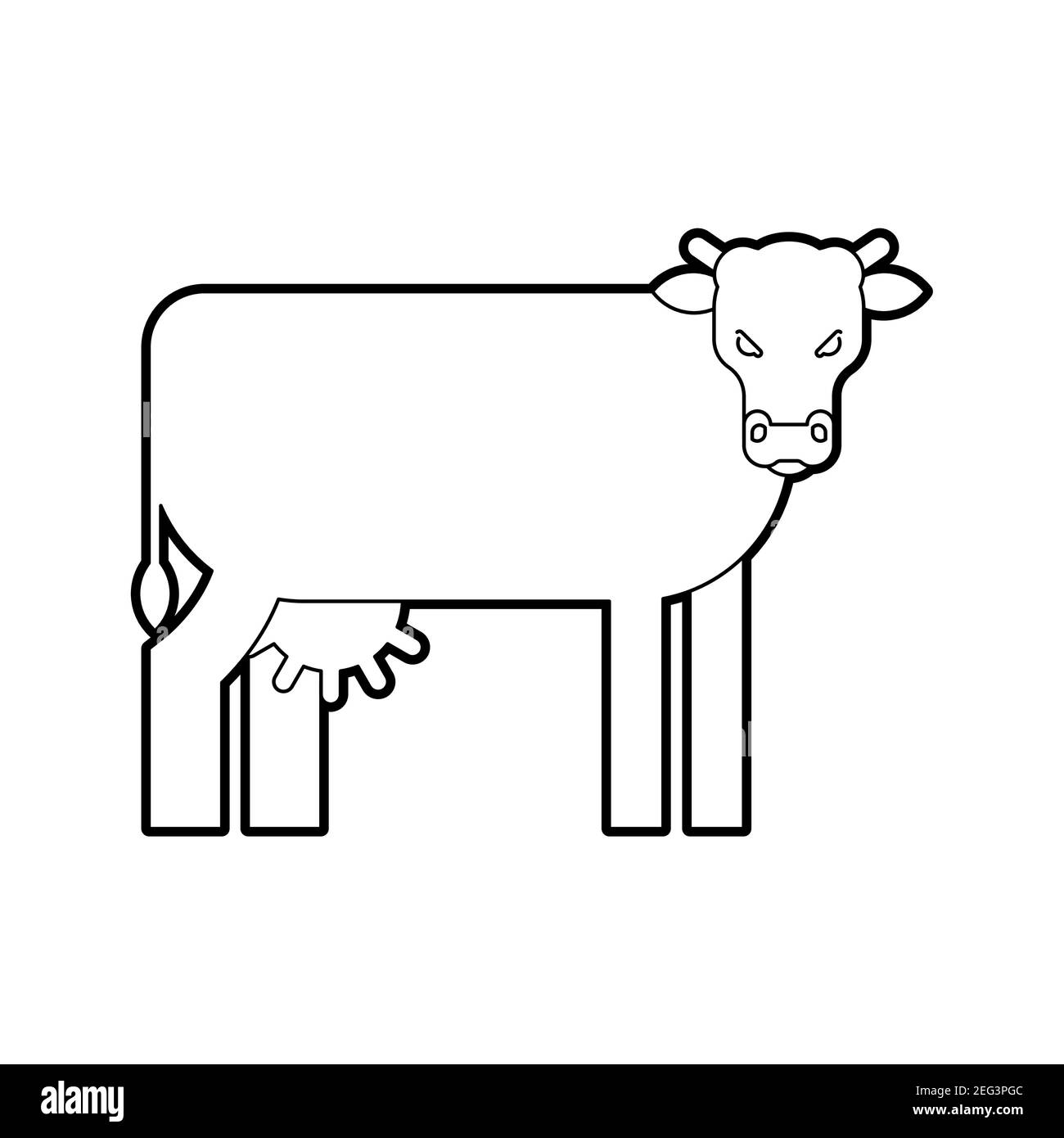 Cow Linear icon. farm animal sign. vector illustration Stock Vector ...