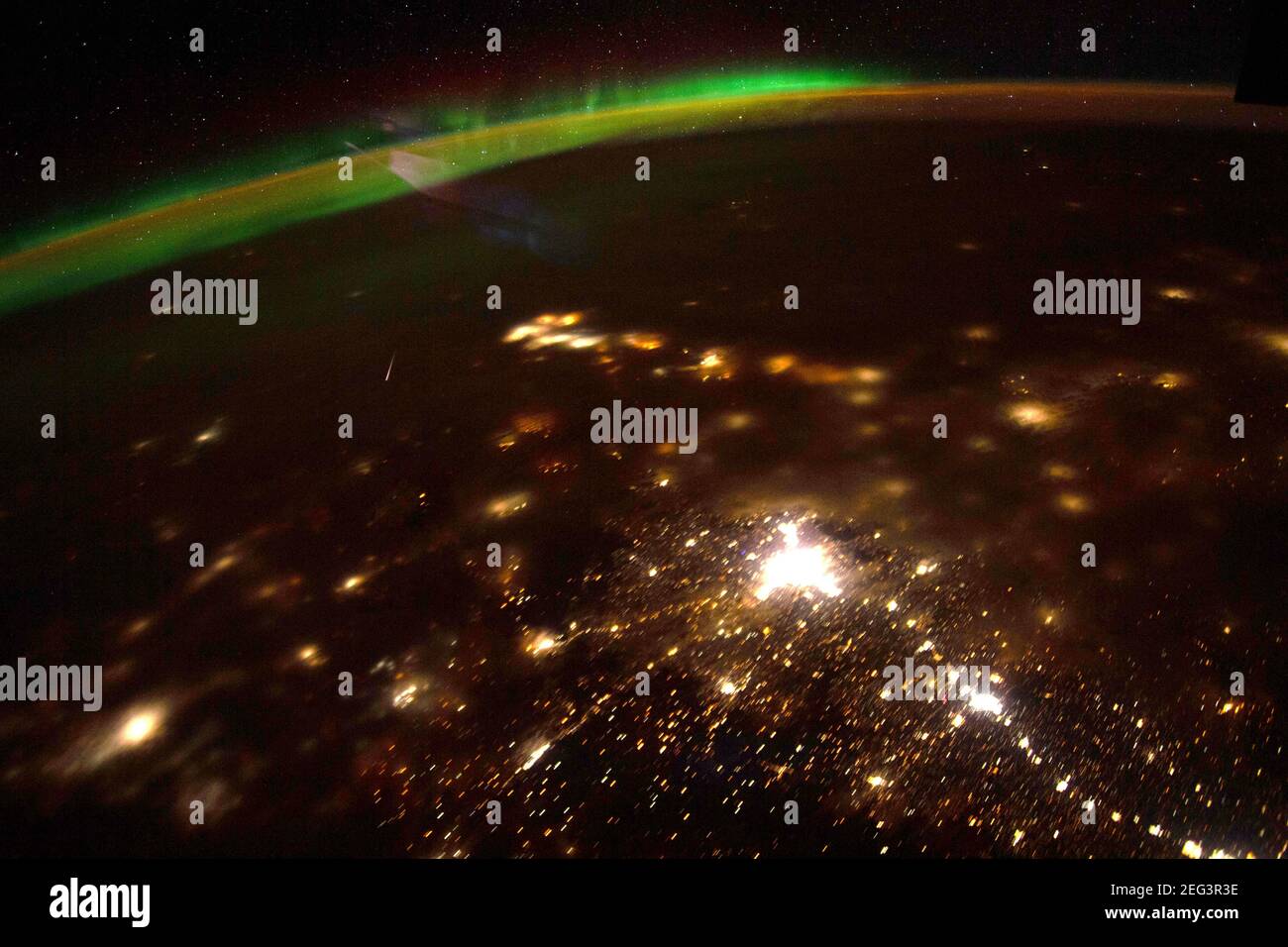 ISS - 04 January 2020 - Every January, bits of asteroid 2003 EH1 cross paths with Earth’s orbit to create a beautiful annual meteor shower: the Quadra Stock Photo