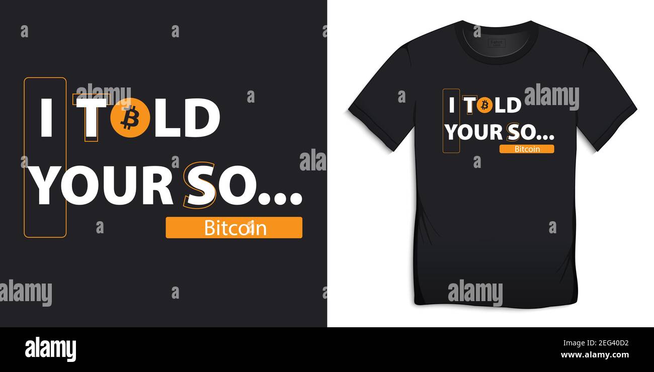 Bitcoin text, t-shirts graphic design vector Stock Vector