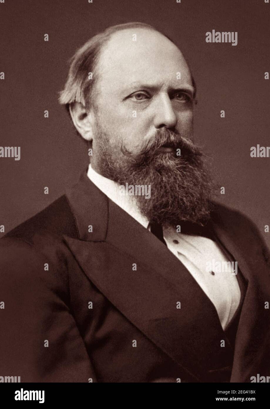 Othniel Charles Marsh (1831-1899), American professor of Paleontology at Yale College and President of the National Academy of Sciences. Marsh, who discovered 80 new species of dinosaurs, competed with fellow paleontologist Edward Drinker Cope from the 1870s to the 1890s in a period of frenzied Western American expeditions known as the "Bone Wars". Stock Photo