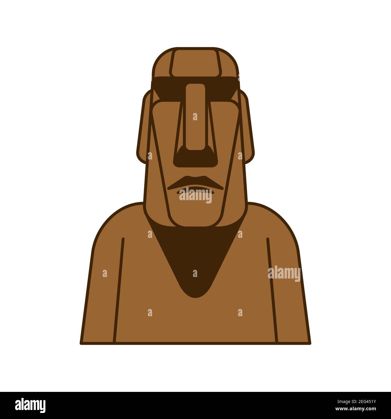 Moai vector flat icon. Isolated Moai statue emoji illustration