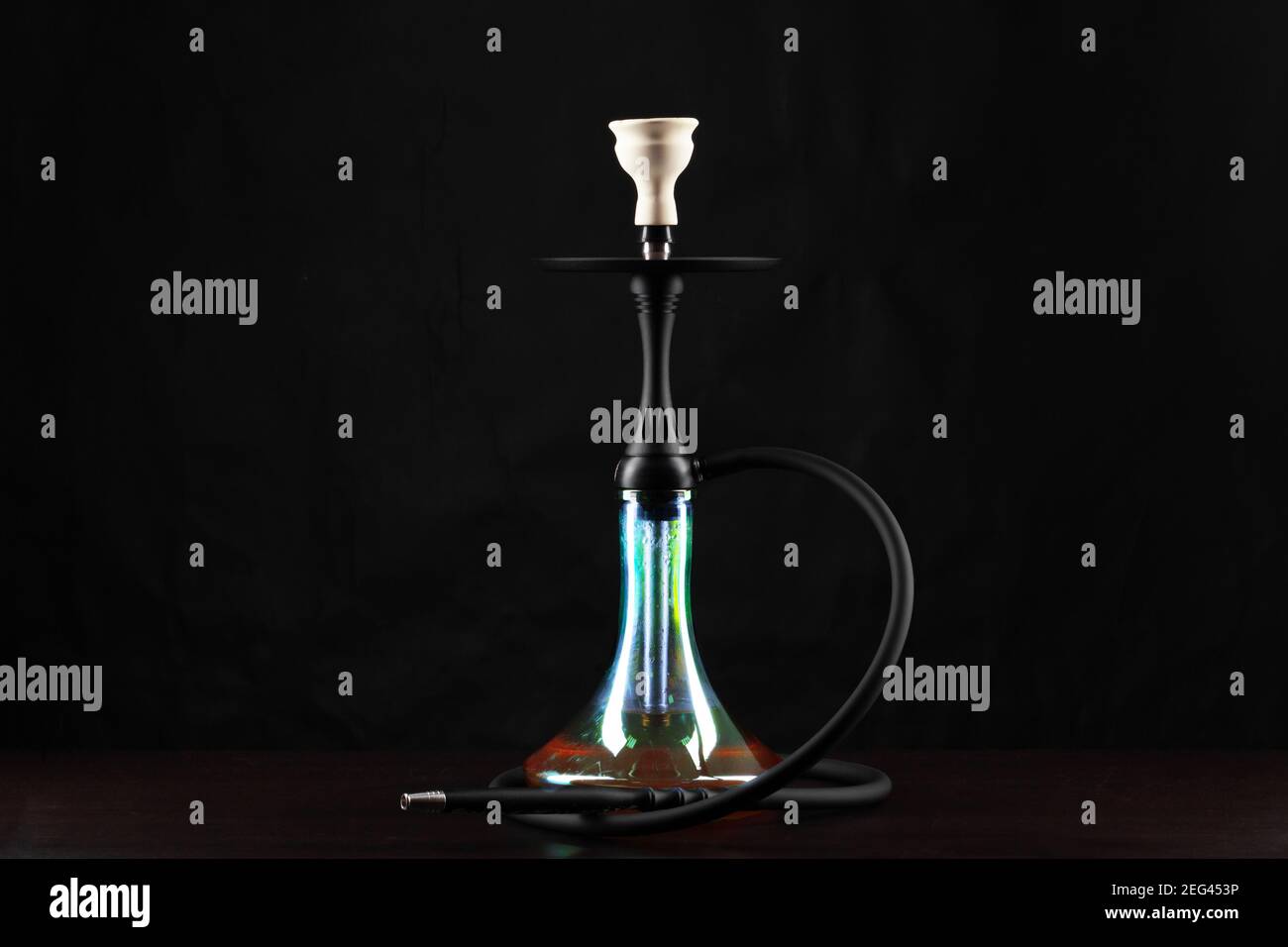 New hookah isolated on black background, copy space Stock Photo