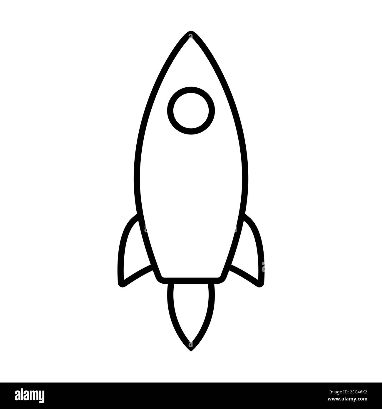 Simple Line Icon rocket, start up business sign. Vector Illustration ...