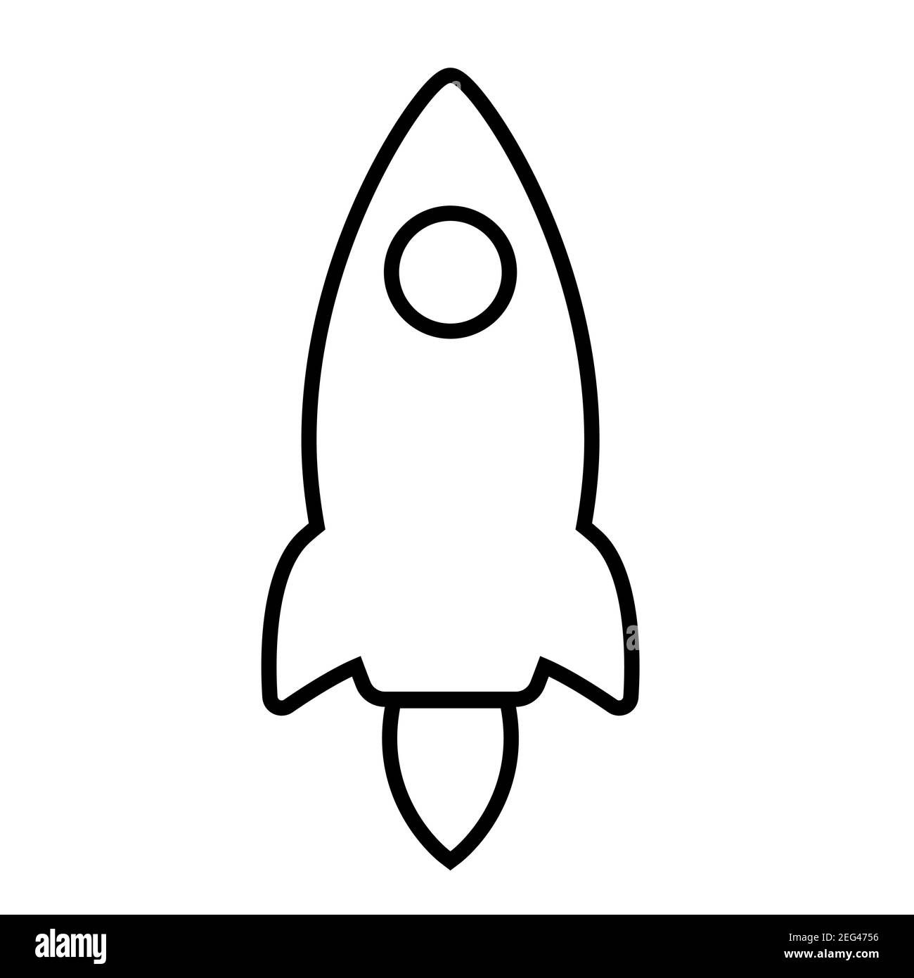 Simple Line Icon rocket, start up business sign. Vector Illustration ...