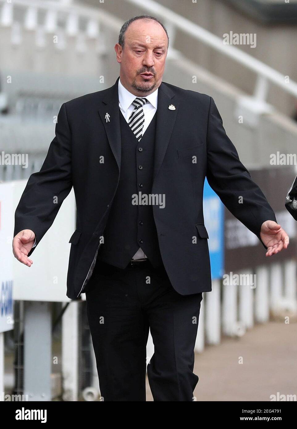 Soccer Football - Premier League - Newcastle United vs Chelsea - St James' Park, Newcastle, Britain - May 13, 2018   Newcastle United manager Rafael Benitez before the match   REUTERS/Scott Heppell    EDITORIAL USE ONLY. No use with unauthorized audio, video, data, fixture lists, club/league logos or 'live' services. Online in-match use limited to 75 images, no video emulation. No use in betting, games or single club/league/player publications.  Please contact your account representative for further details. Stock Photo