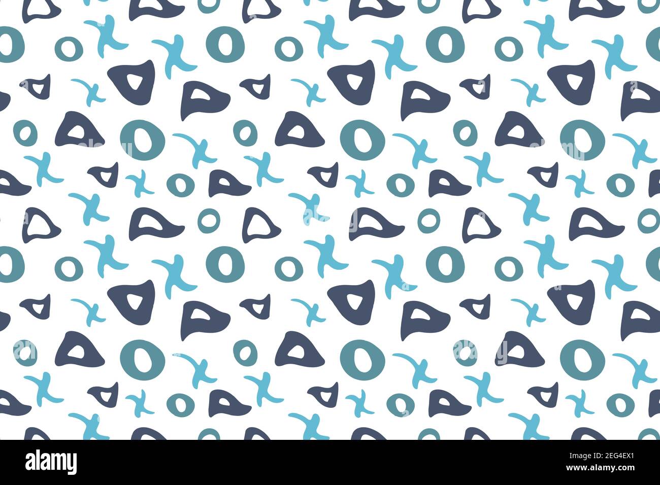 Doodle geometric seamless pattern, hand drawn triangle, circle, cross ...