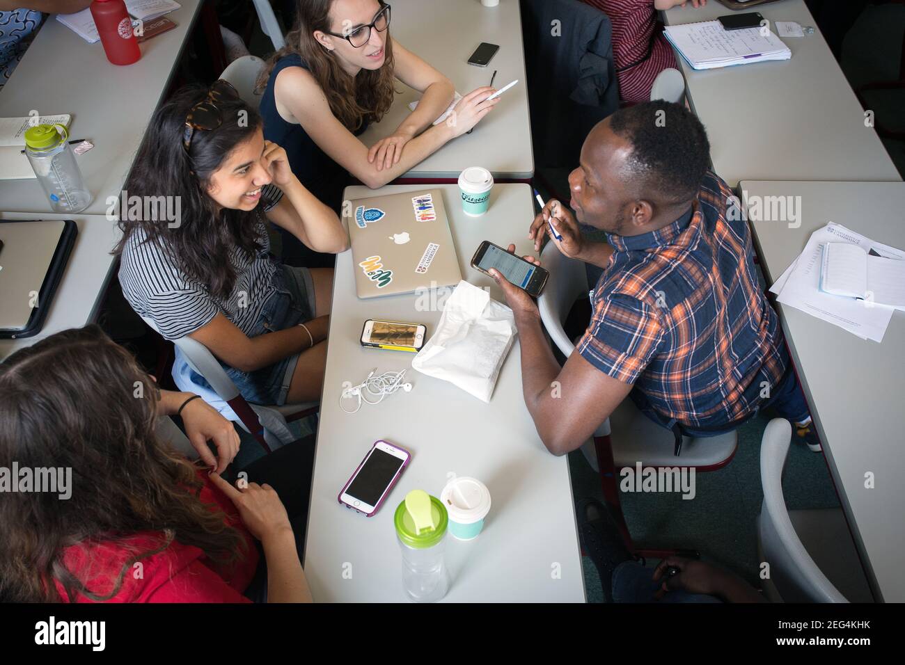 Diverse study group of teenage and young adult college students Stock Photo