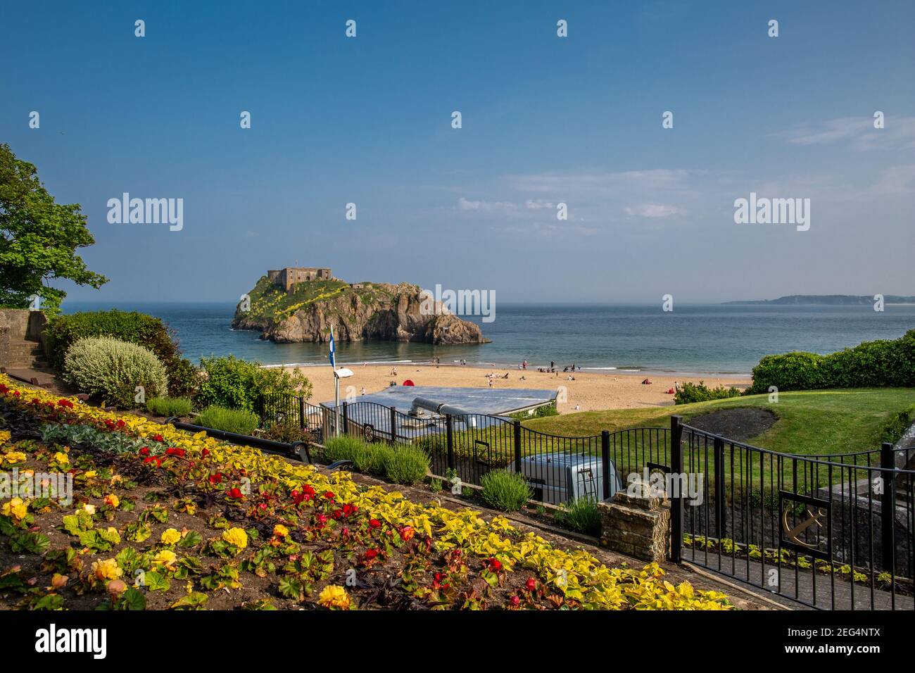 Views of St Catherine's Island, Tenby, Pembrokeshire beach holiday destination Stock Photo