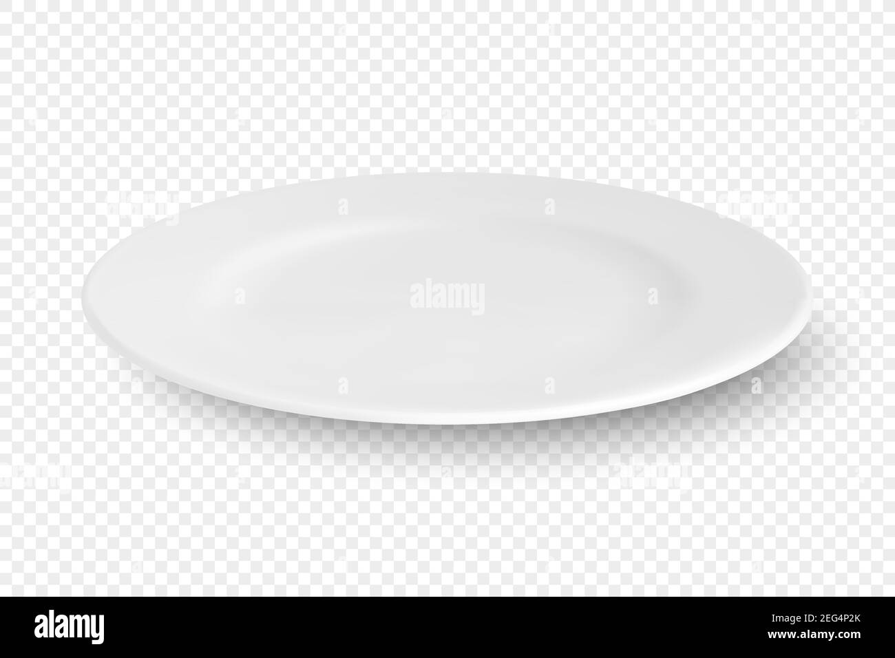 Vector 3d Realistic White Empty Porcelain, Ceramic Plate Icon Closeup ...