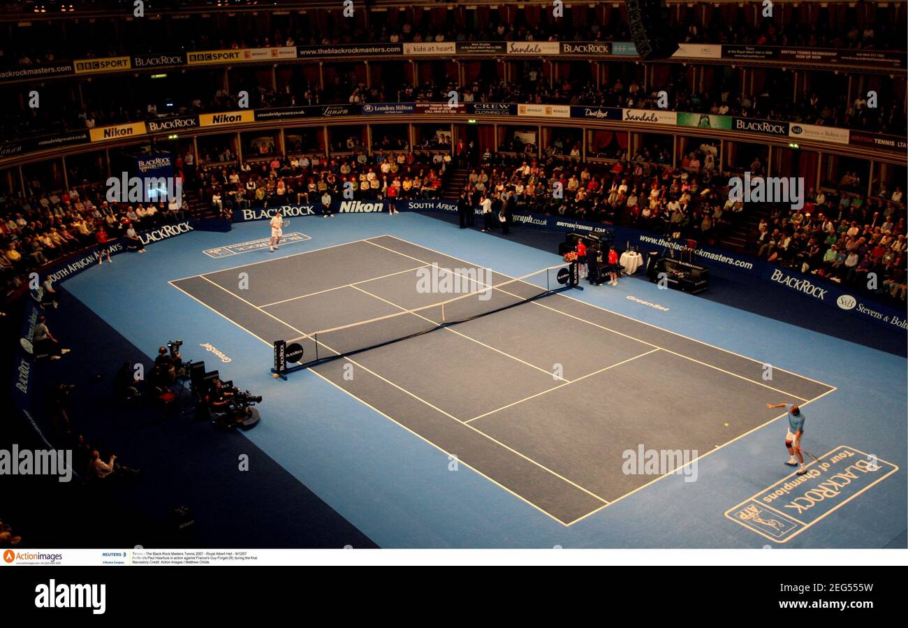 Tennis - The Black Rock Masters Tennis 2007 - Royal Albert Hall - 9/12/07  Holland's Paul Haarhuis in action against France's Guy Forget (R) during  the final Mandatory Credit: Action Images / Matthew Childs Stock Photo -  Alamy