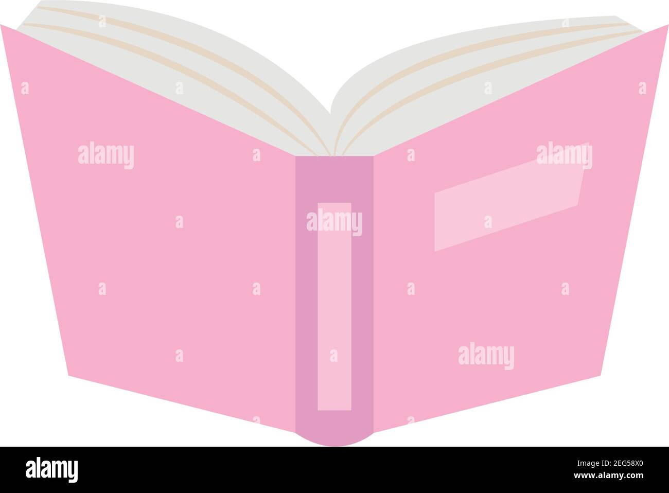 pink open book icon over white background, colorful design, vector