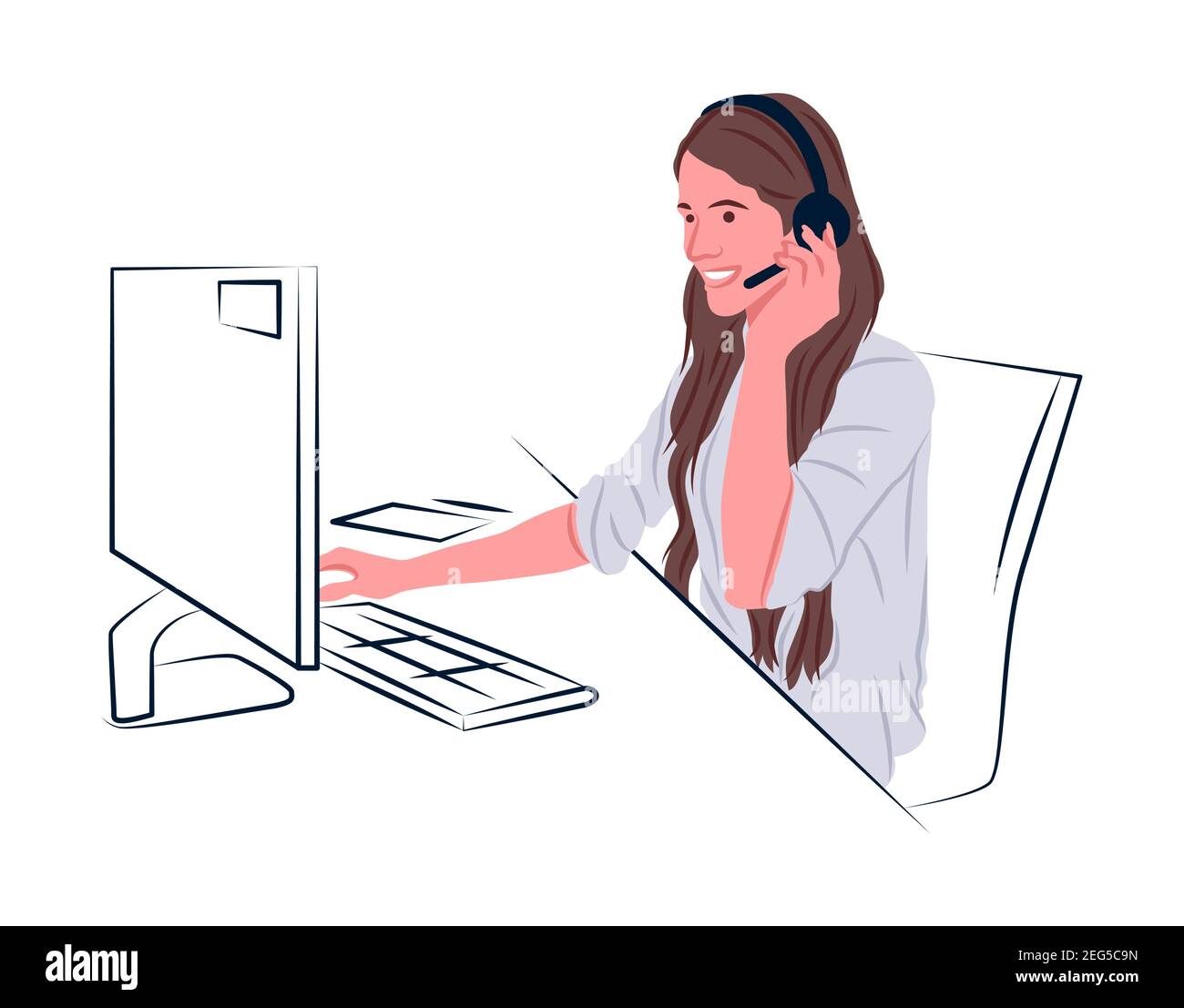 Vector consultant in shadow of sharp lines style Stock Vector