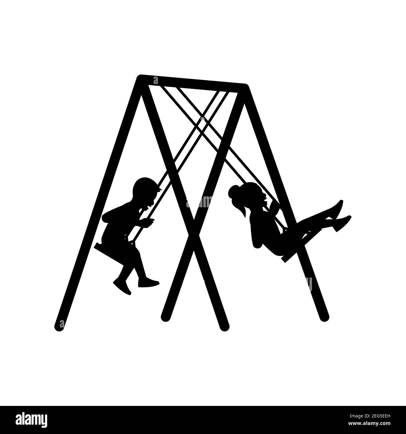 Kid swinging park Stock Vector Images Alamy