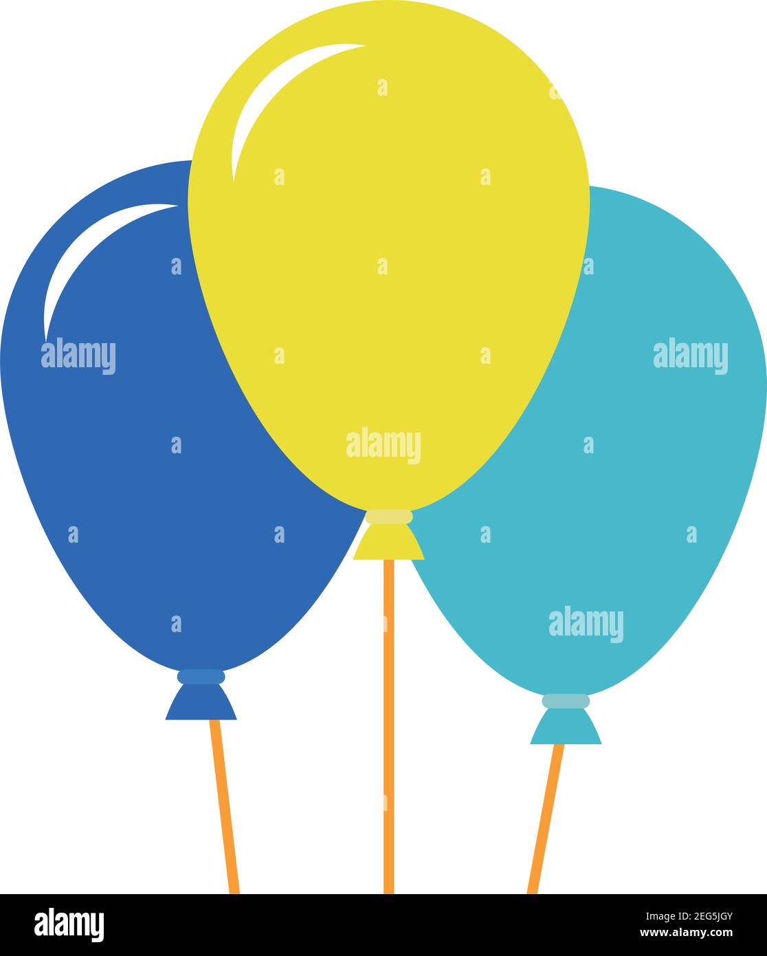 colorful balloons icon over white background, vector illustration Stock ...