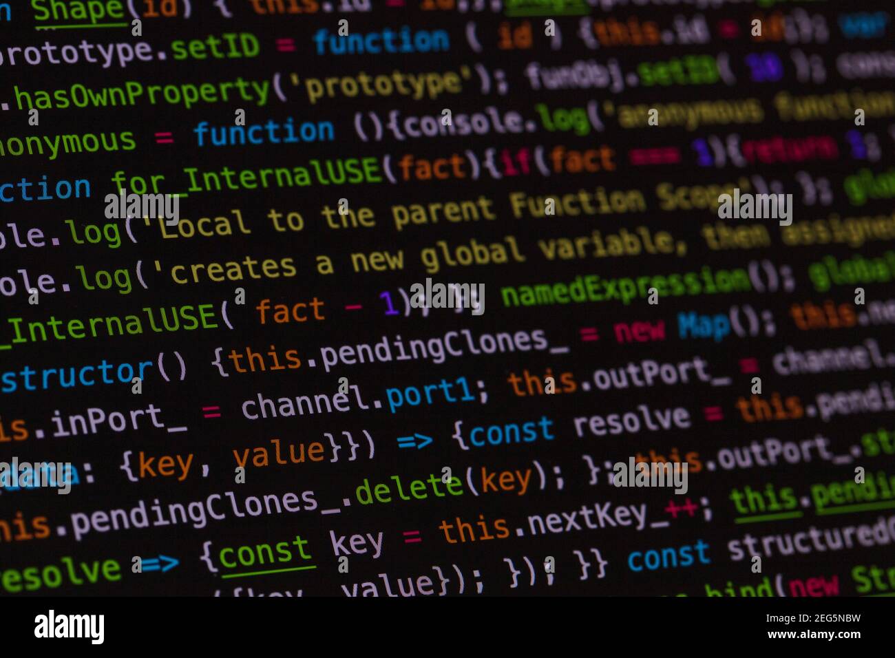 Developer screen with colored website programming code, web Stock Photo ...