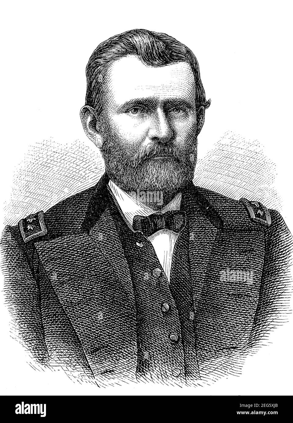 Ulysses S. Grant, April 27, 1822 - July 23, 1885, a U.S. general and politician. He was commander-in-chief of the U.S. Army in the War of Secession and the 18th president of the United States of America from 1869 to 1877  /  Ulysses S. Grant, 27. April 1822 - 23. Juli 1885, ein US-amerikanischer General und Politiker. Er war Oberbefehlshaber des US-Heeres im Sezessionskrieg und von 1869 bis 1877 der 18. Praesident der Vereinigten Staaten von Amerika, Historisch, historical, digital improved reproduction of an original from the 19th century / digitale Reproduktion einer Originalvorlage aus dem Stock Photo