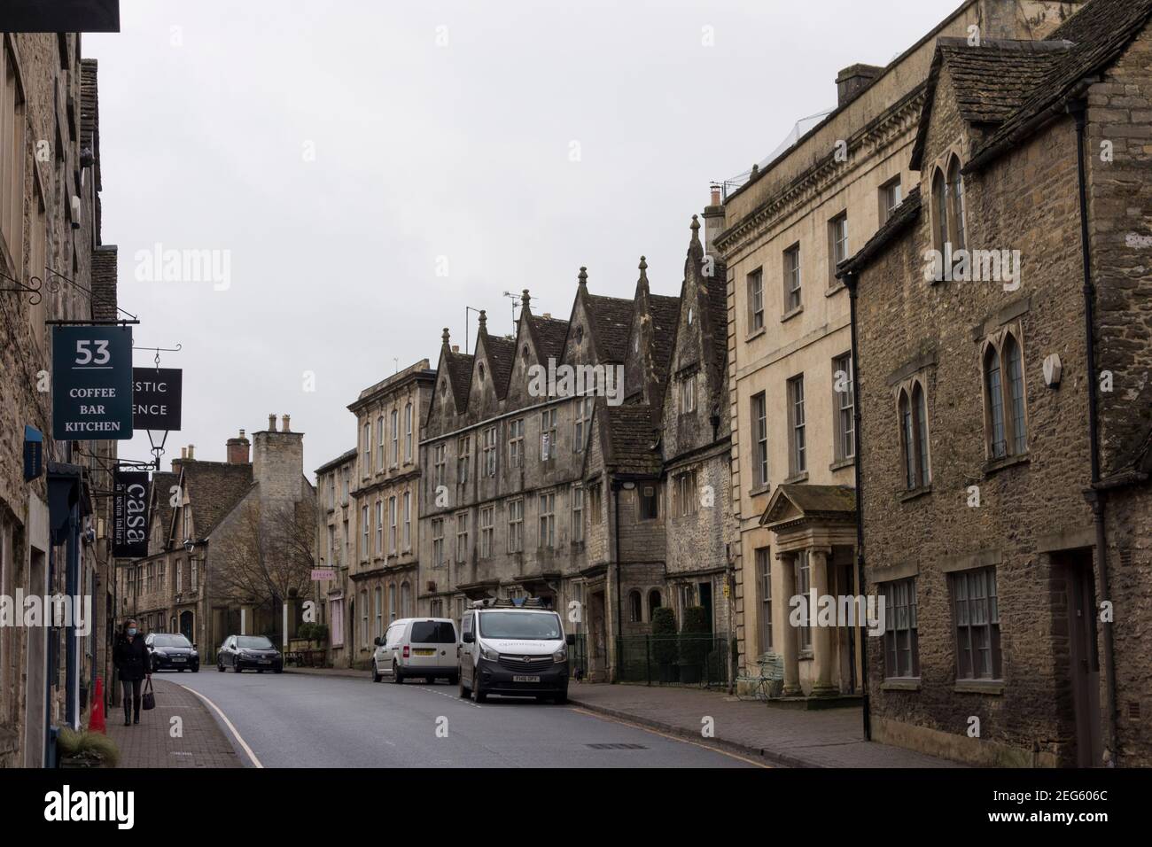 Long Street of Cotswold Market Town Tetbury, Gloucestershire, UK Stock