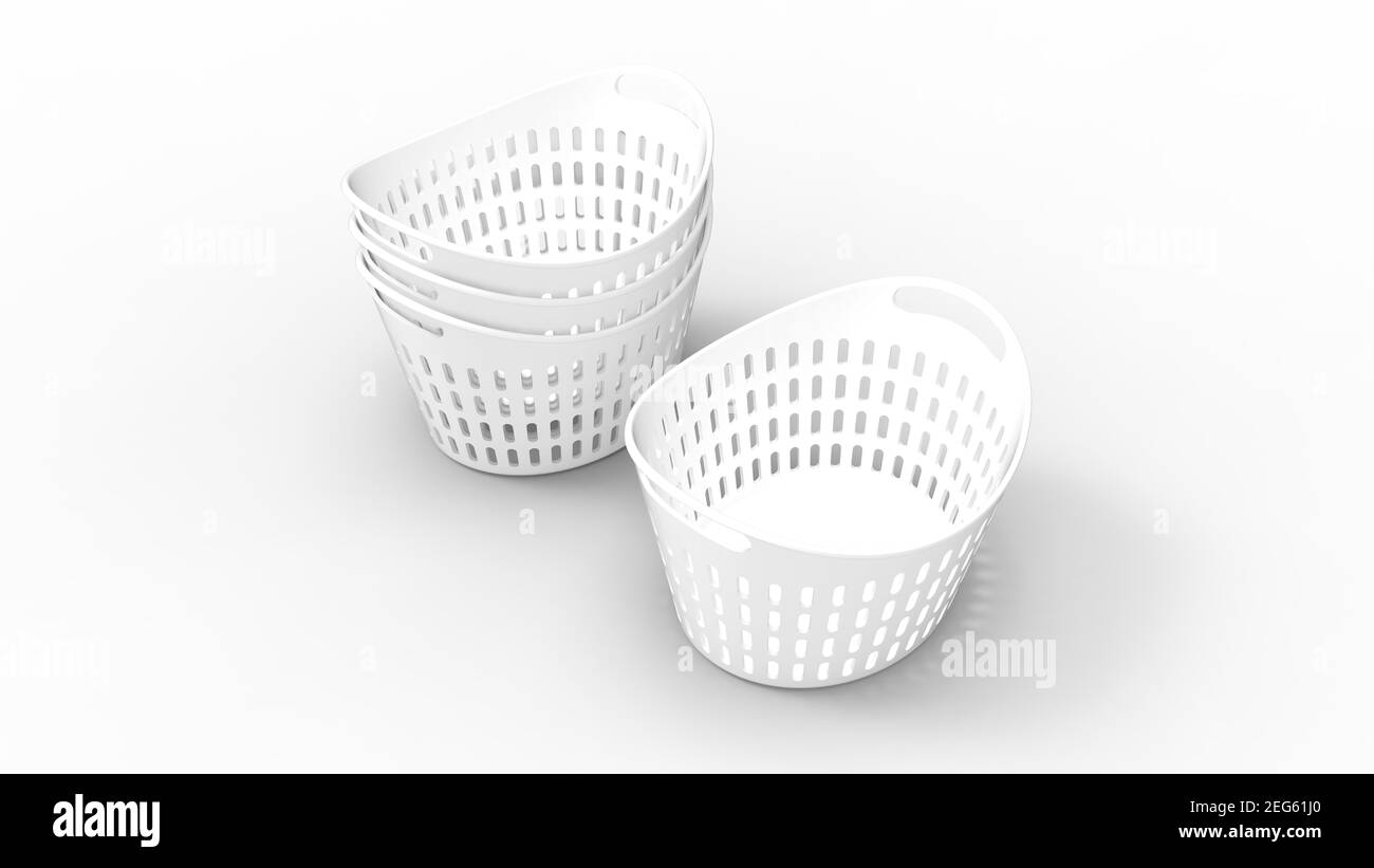 3D rendering of a basket plastic household object isolated Stock Photo ...