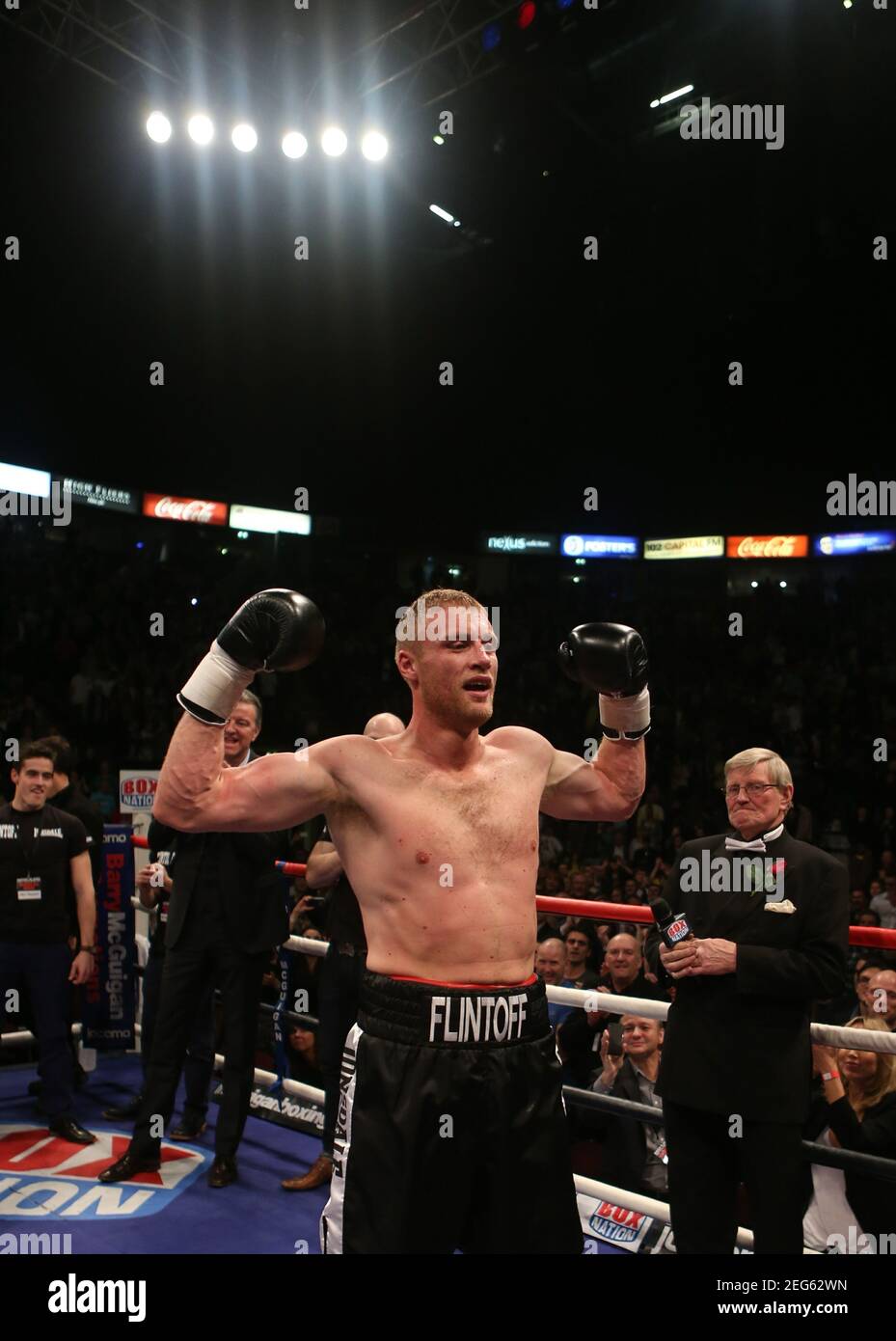 Boxing - Andrew Flintoff v Richard Dawson - Manchester Arena - 30/11/12  Andrew Flintoff celerates victory Mandatory Credit: Action Images / Lee  Smith Stock Photo - Alamy