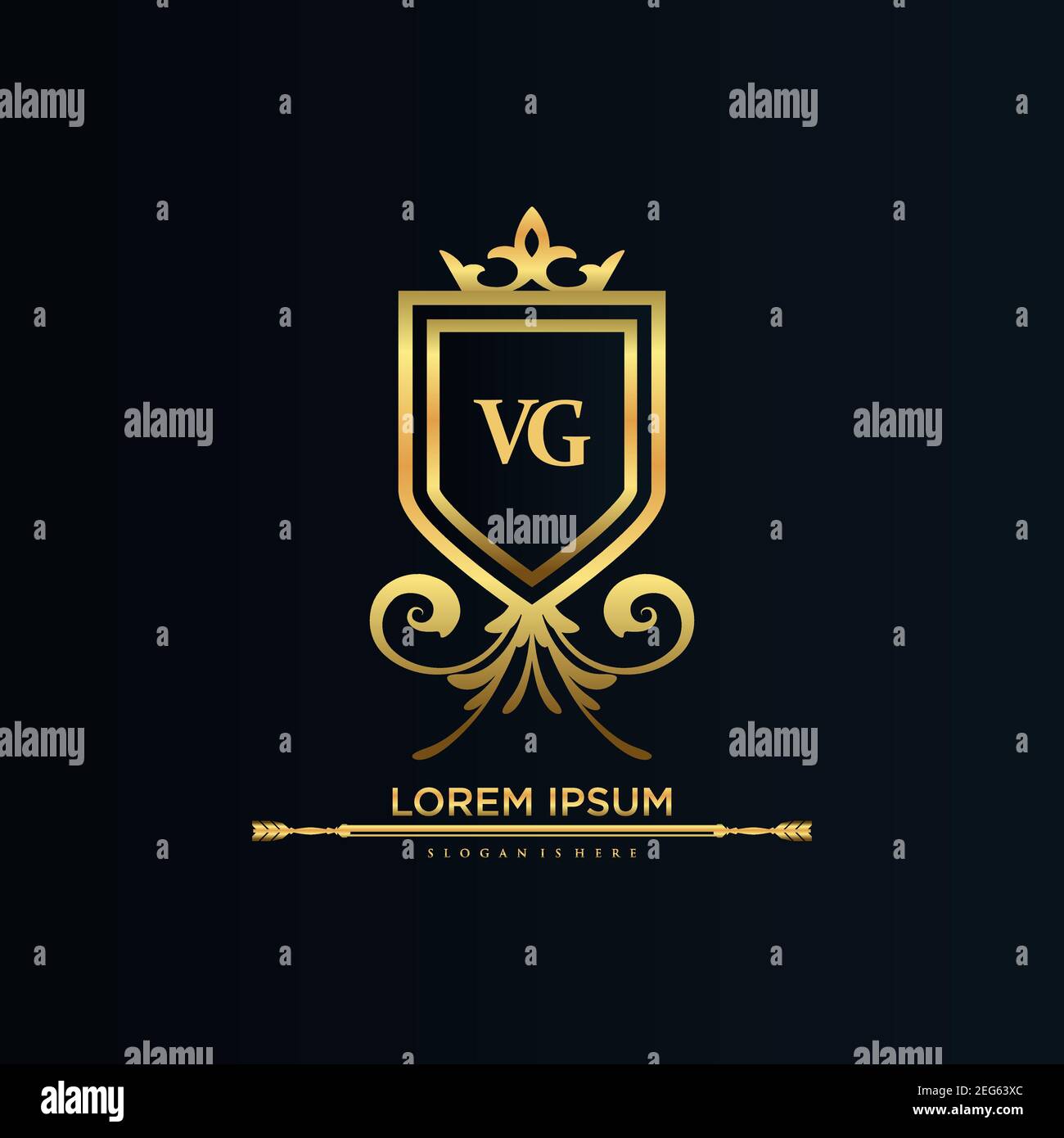 Letter VL logo with Luxury Gold template. Elegance logo vector