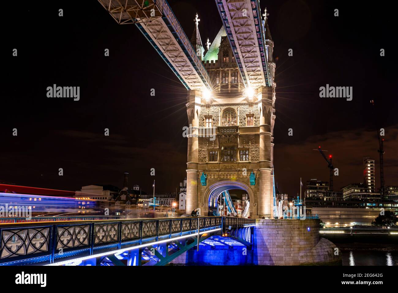 Magnificent Tower Bridge at night in London, England, UK Stock Photo