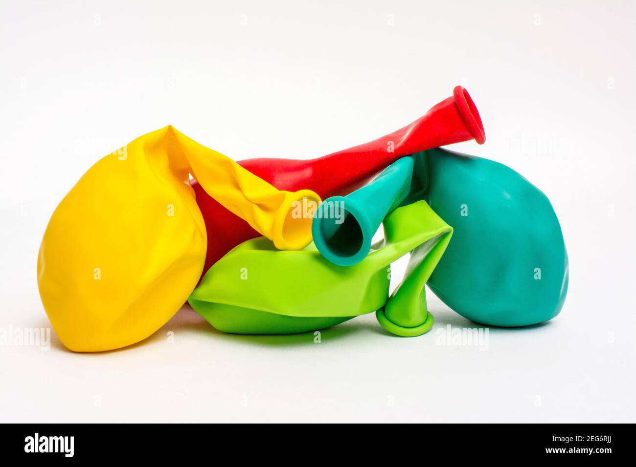 Multicolored balloons on white background, France Stock Photo