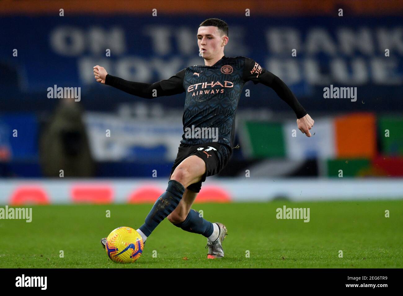 Liverpool, United Kingdom, 17th February 2021. Manchester City's Phil Foden. Credit: Anthony Devlin/Alamy Live News Stock Photo