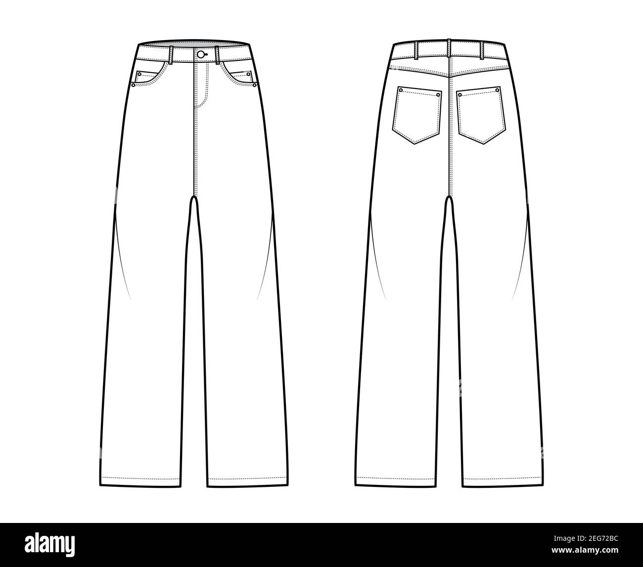 template baggy pants vector illustration flat design outline clothing  collection Stock Vector Image & Art - Alamy