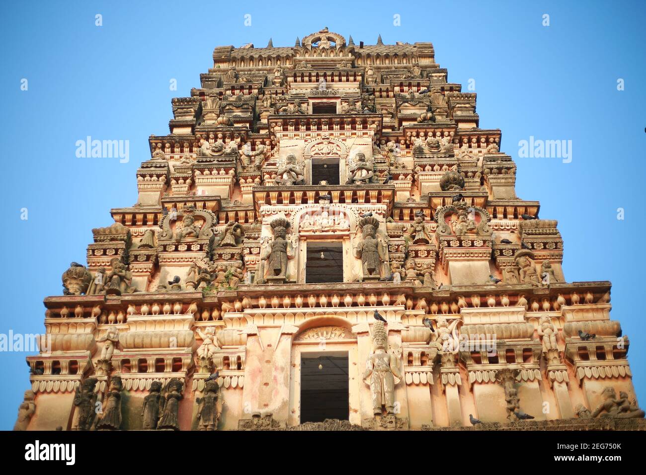 Low angle shot of the famous Sri Seetha Rama Chandra Swamy Temple ...