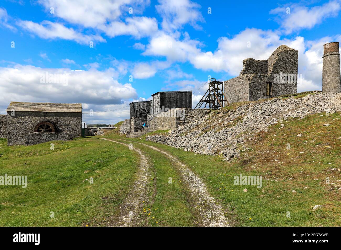 The Magpie Mine, a well-preserved disused lead mine, Sheldon, Derbyshire, England, UK Stock Photo