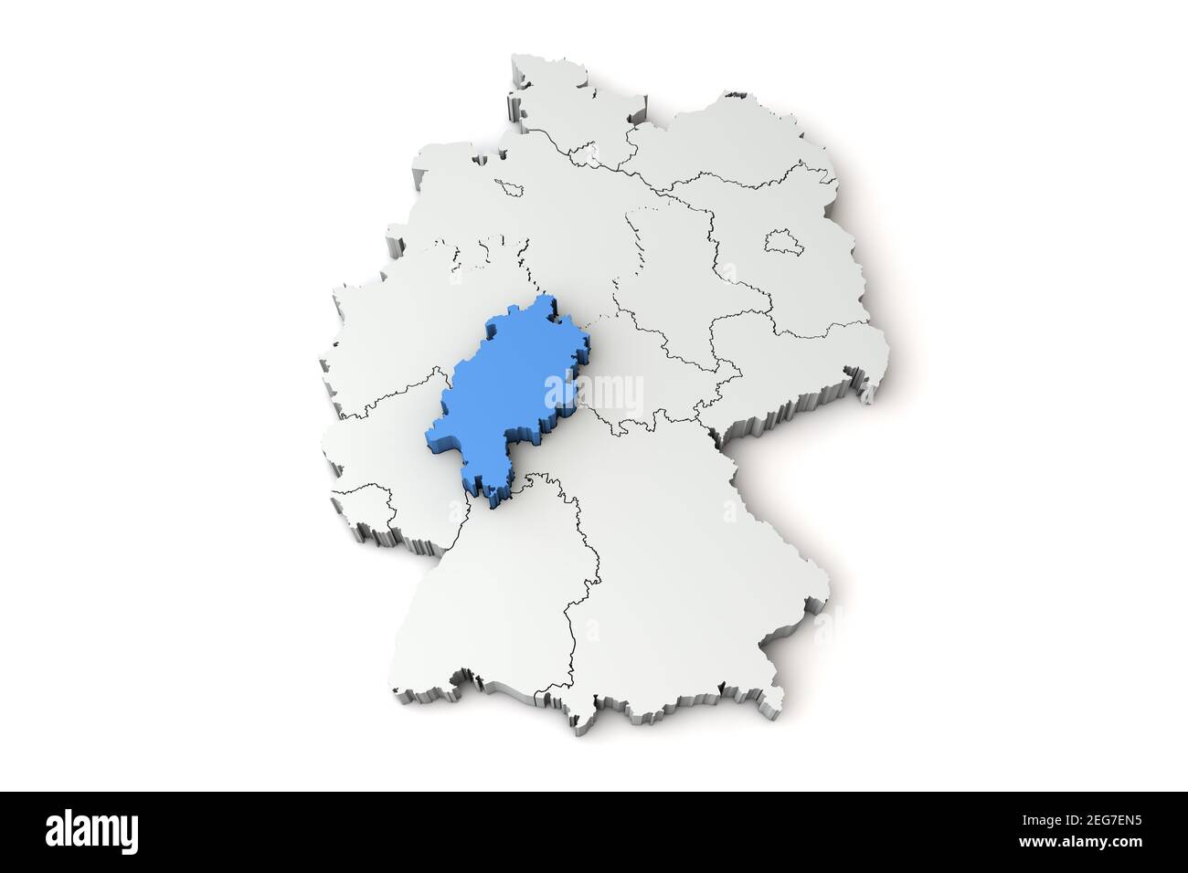 Map of Germany showing Hessen region. 3D Rendering Stock Photo - Alamy