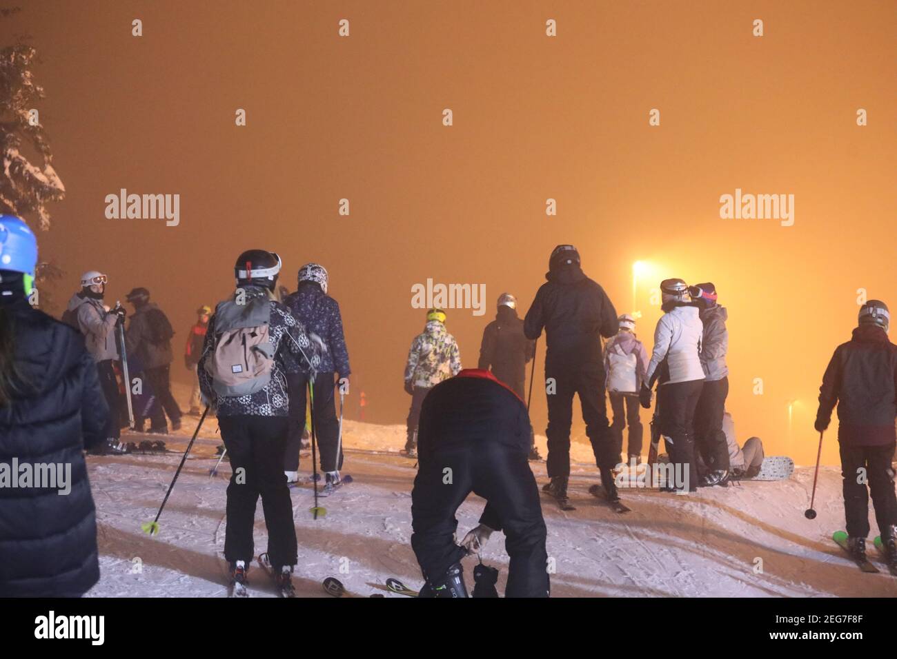 Trotz Corona: Polen öffnet Skigebiete - Ansturm auf Wintersportorte folgt prompt, Swieradow Zdroj (Bad Flinsberg) Polen,17.02.2021 Stock Photo