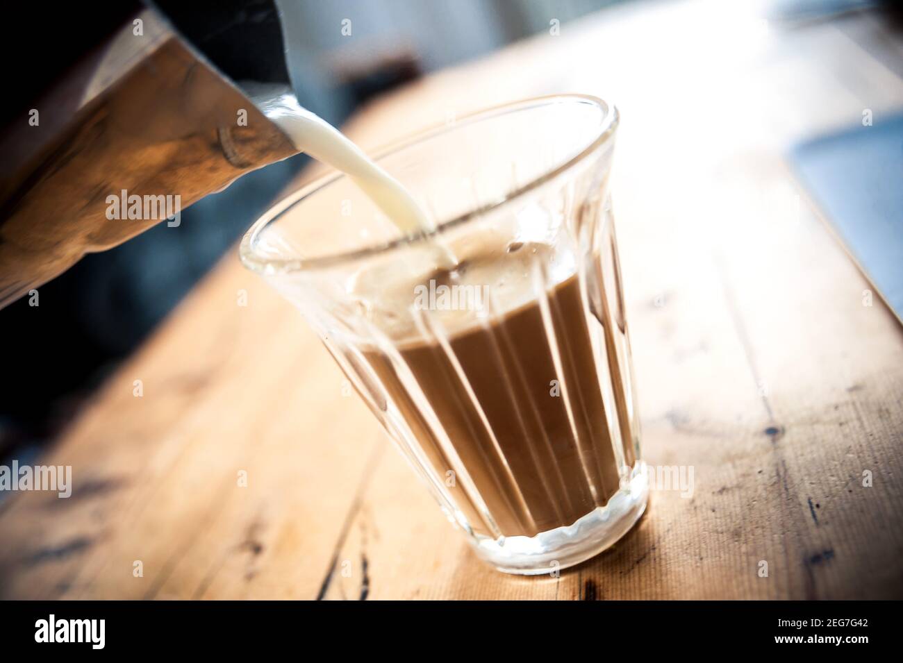 Espresso Coffee Froth Milk Stock Photo Alamy