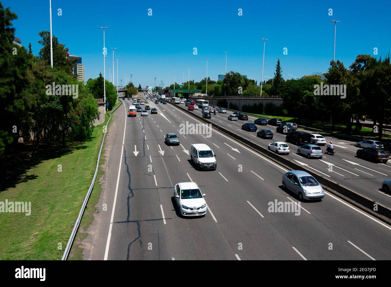 Buenos Aires, Argentina. February 6, 2021. View of General Paz Avenue, a highway surrounding the city of Buenos Aires Stock Photo