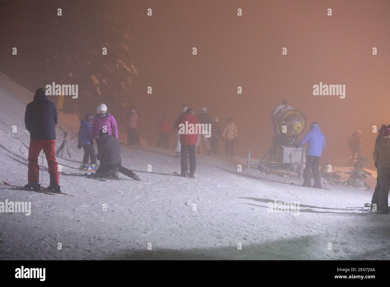 Trotz Corona: Polen öffnet Skigebiete - Ansturm auf Wintersportorte folgt prompt, Swieradow Zdroj (Bad Flinsberg) Polen,17.02.2021 Stock Photo