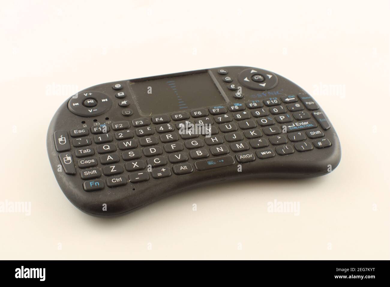 Wireless mouse keyboard with multifunctional touchpad for laptop or tablet , kidney shaped keyboard Stock Photo