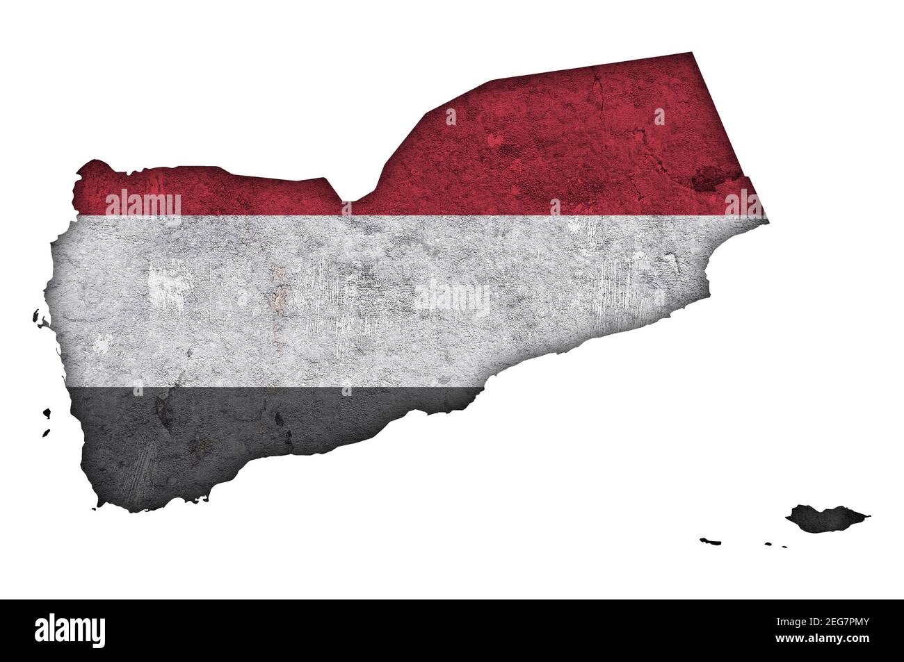 Map and flag of Yemen on weathered concrete Stock Photo - Alamy