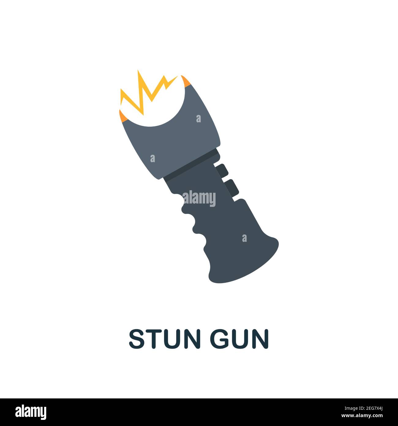 Stun Gun flat icon. Color simple element from weapon collection. Creative Stun Gun icon for web design, templates, infographics and more Stock Vector