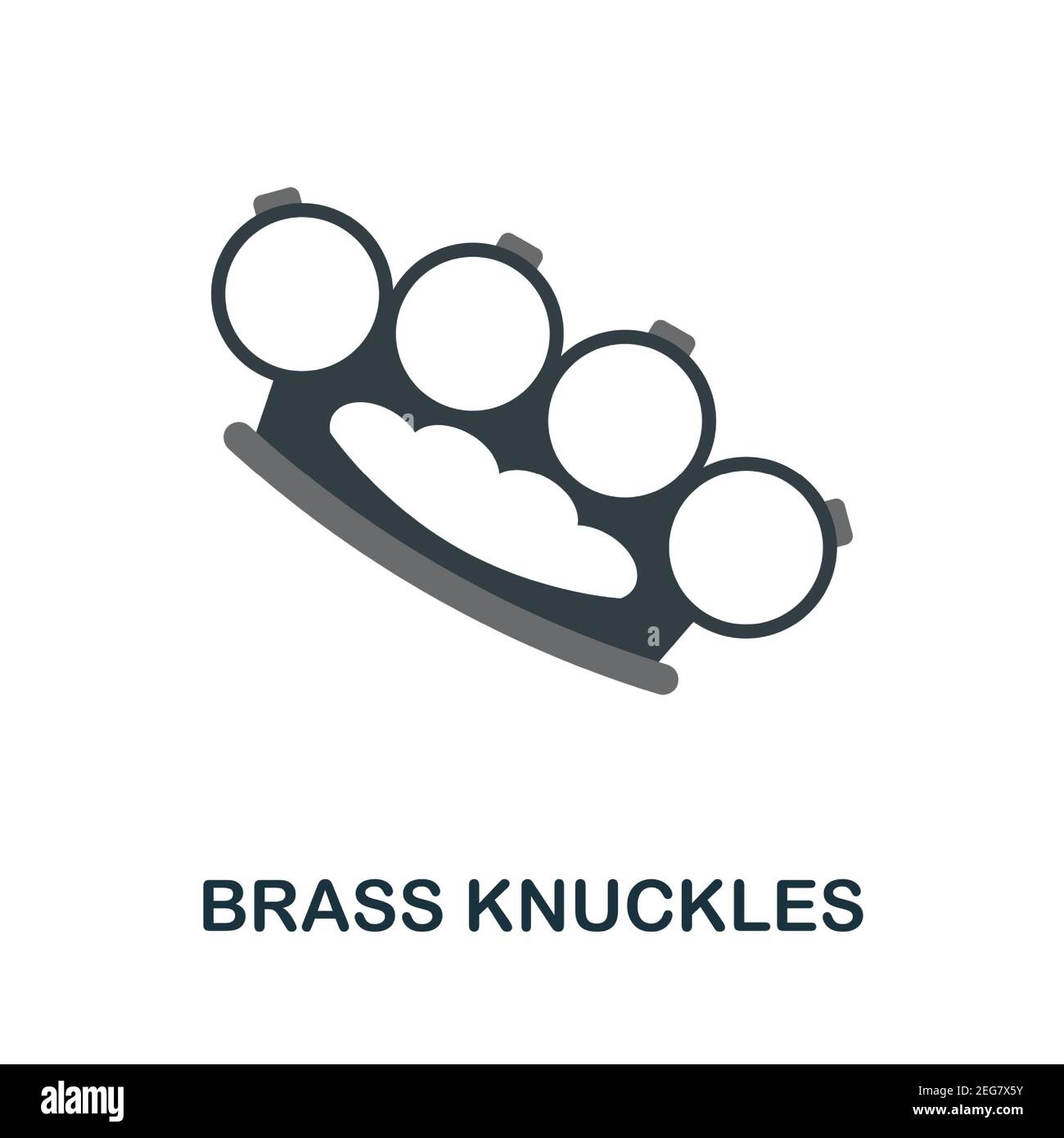 Brass Knuckles flat icon. Color simple element from weapon collection