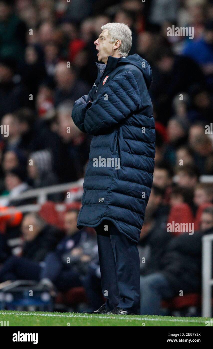 Football - Arsenal v Montpellier - UEFA Champions League Group B - Emirates Stadium, London, England - 12/13 - 21/11/12 Arsenal manager Arsene Wenger Mandatory Credit: Action Images / John Sibley Stock Photo - Alamy Football - Arsenal v Montpellier - UEFA Champions League Group B - Emirates Stadium, London, England - 12/13 - 21/11/12 Arsenal manager Arsene Wenger Mandatory Credit: Action Images / John Sibley Stock Photo - Alamy