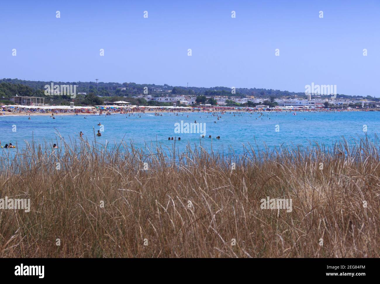 Salento coast: Lido Marini beach easy to reaching the area of the municipalities of Salve and Ugento in Puglia, Italy. Stock Photo