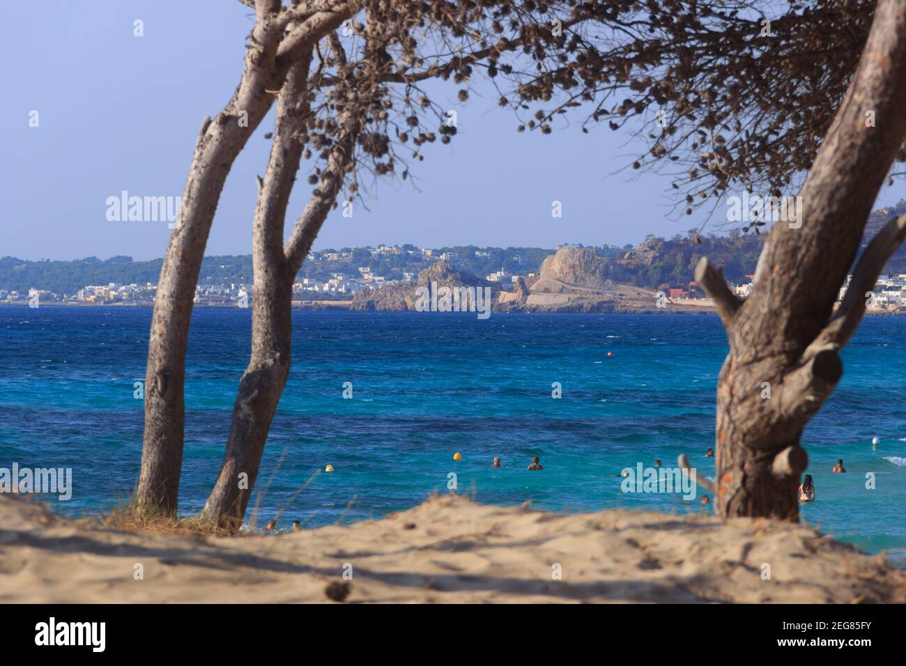 Lido Conchiglie Beach in Salento, Apulia (Italy). In the background Montagna Spaccata. Stock Photo